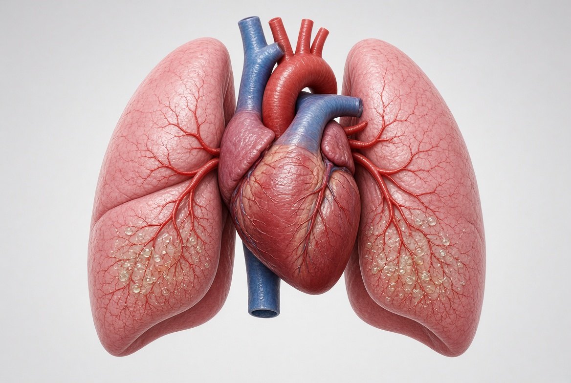 Educational visualisation of heart and lungs