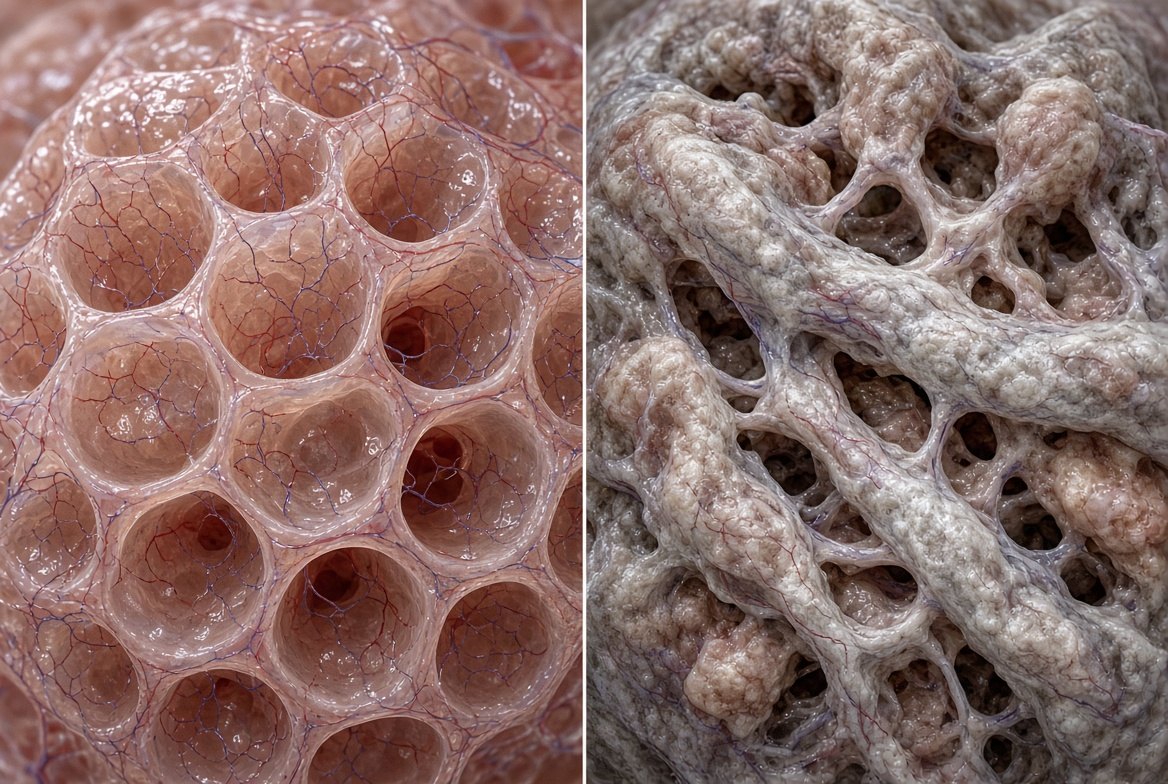 Educational comparison of lung tissue structure