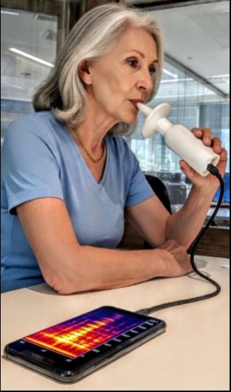 Vita breath recorder in use